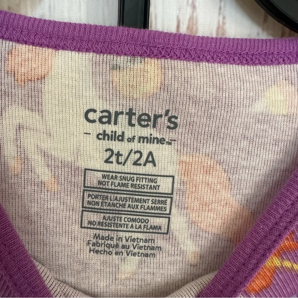 Carters child of mine girls purple unicorn 2 piece pajama set